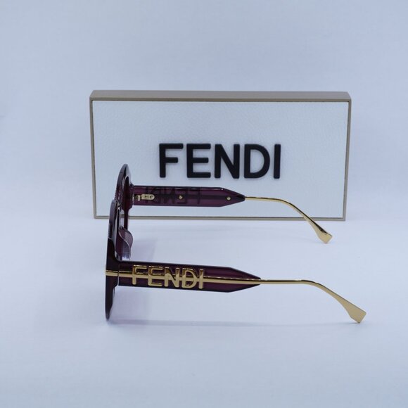 Final Price! Fendi FE40065F 81S Burgundy Sunglasses - Picture 8 of 9